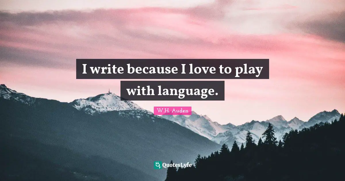 I write because I love to play with language.