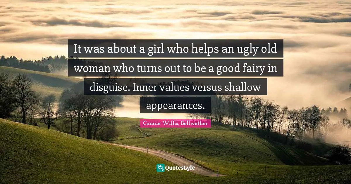 It was about a girl who helps an ugly old woman who turns out to be a good fairy in disguise. Inner values versus shallow appearances.