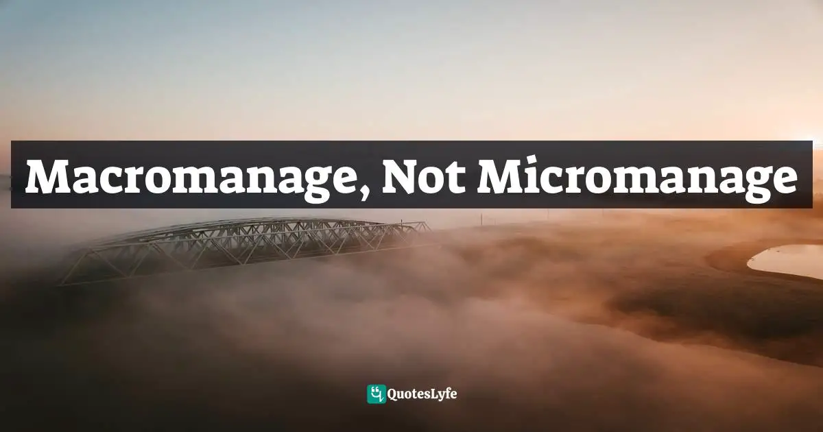 Servant Leader Quotes: "Macromanage, Not Micromanage"