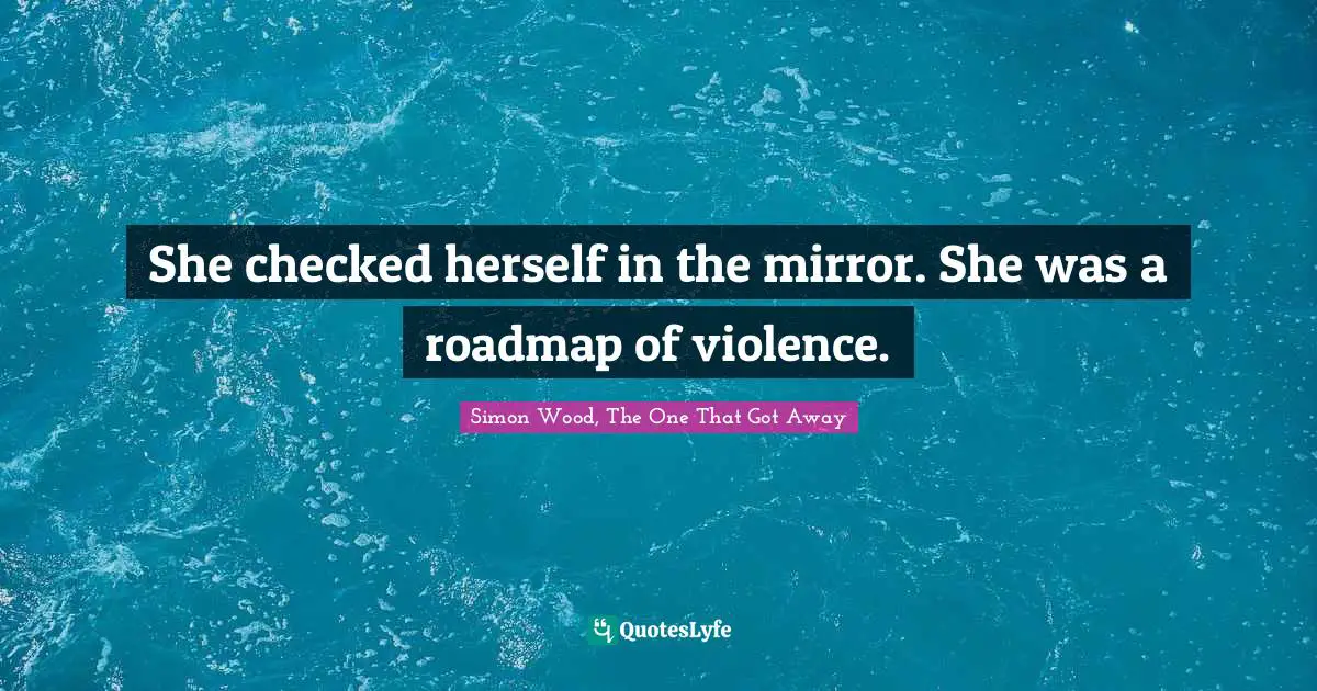 She checked herself in the mirror. She was a roadmap of violence.