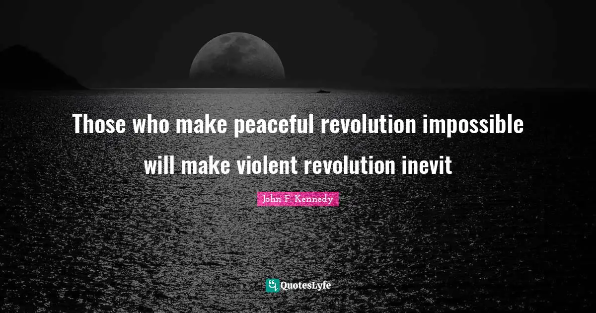Those who make peaceful revolution impossible will make violent revolution inevit