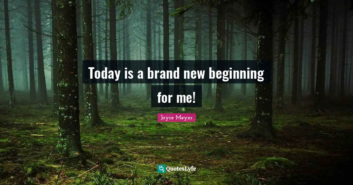 Today is a brand new beginning for me!