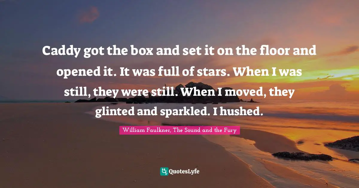 Caddy got the box and set it on the floor and opened it. It was full of stars. When I was still, they were still. When I moved, they glinted and sparkled. I hushed.