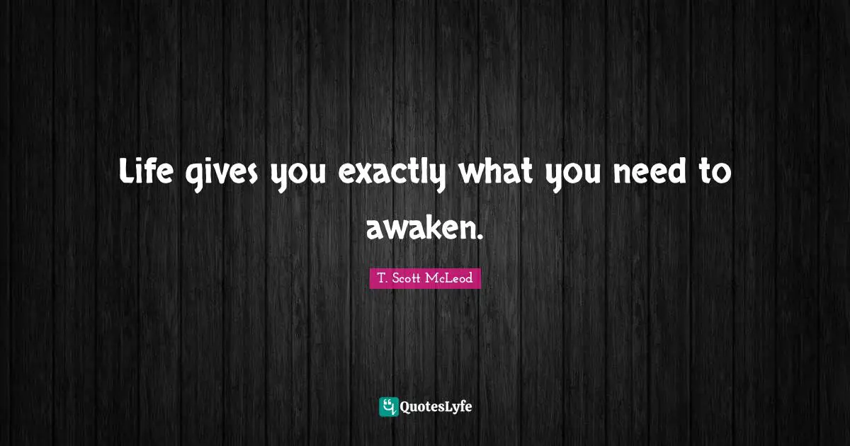 Journeys Quotes: "Life gives you exactly what you need to awaken."