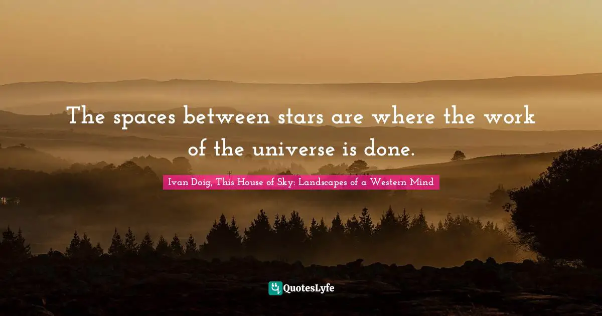 The spaces between stars are where the work of the universe is done.