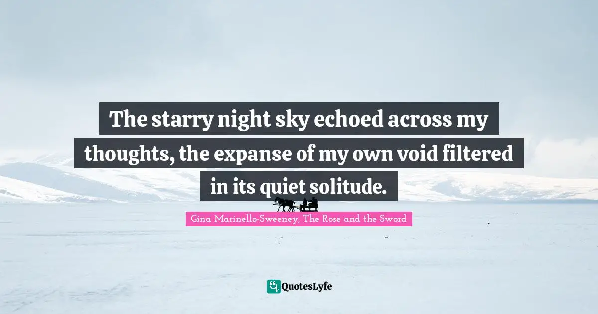 The starry night sky echoed across my thoughts, the expanse of my own void filtered in its quiet solitude.