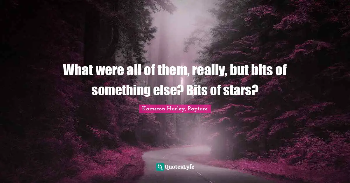 What were all of them, really, but bits of something else? Bits of stars?