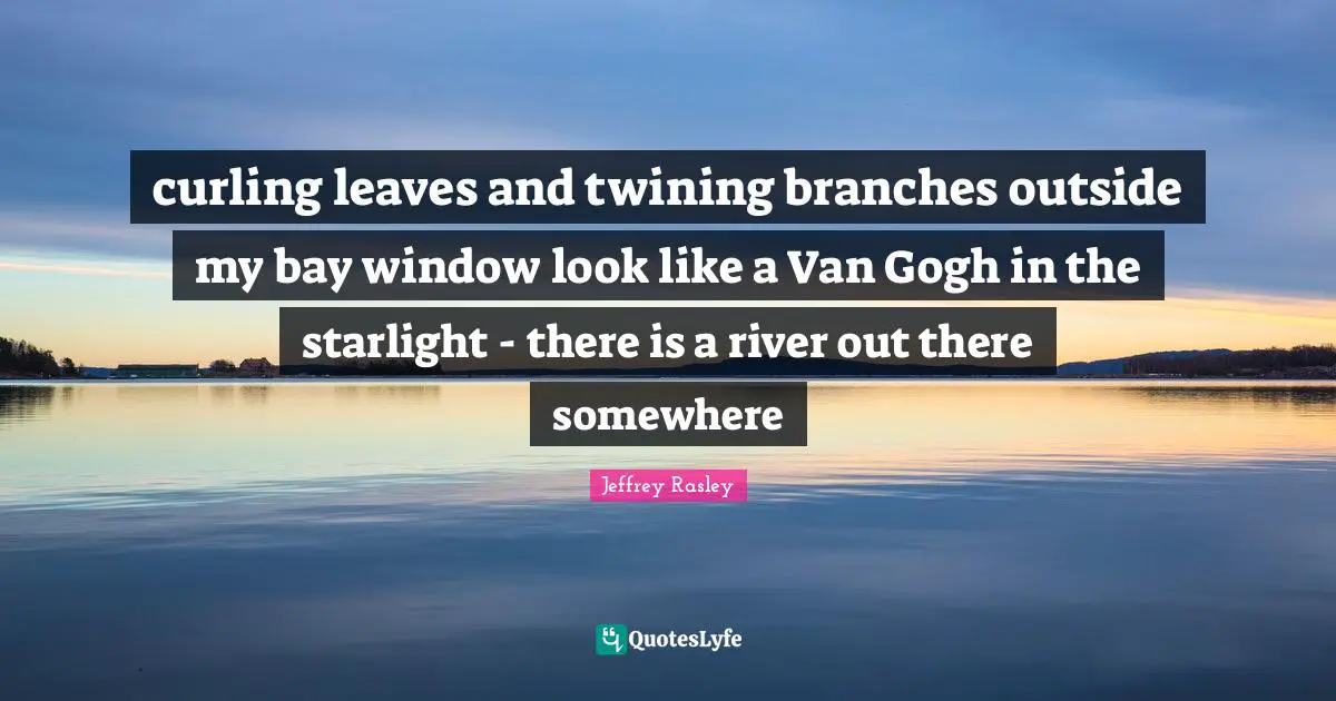 curling leaves and twining branches outside my bay window look like a Van Gogh in the starlight - there is a river out there somewhere