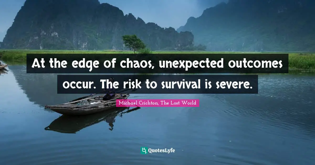 At the edge of chaos, unexpected outcomes occur. The risk to survival is severe.