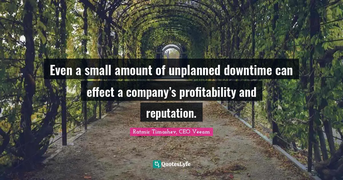 Even a small amount of unplanned downtime can effect a company’s profitability and reputation.