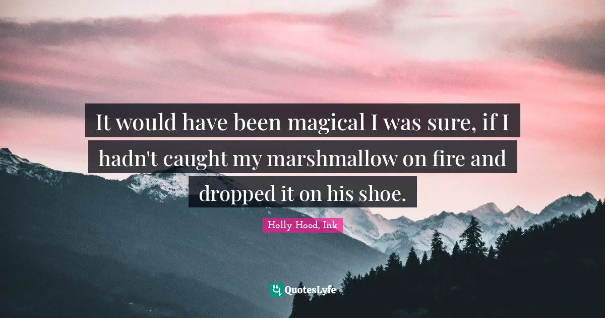 It would have been magical I was sure, if I hadn't caught my marshmallow on fire and dropped it on his shoe.