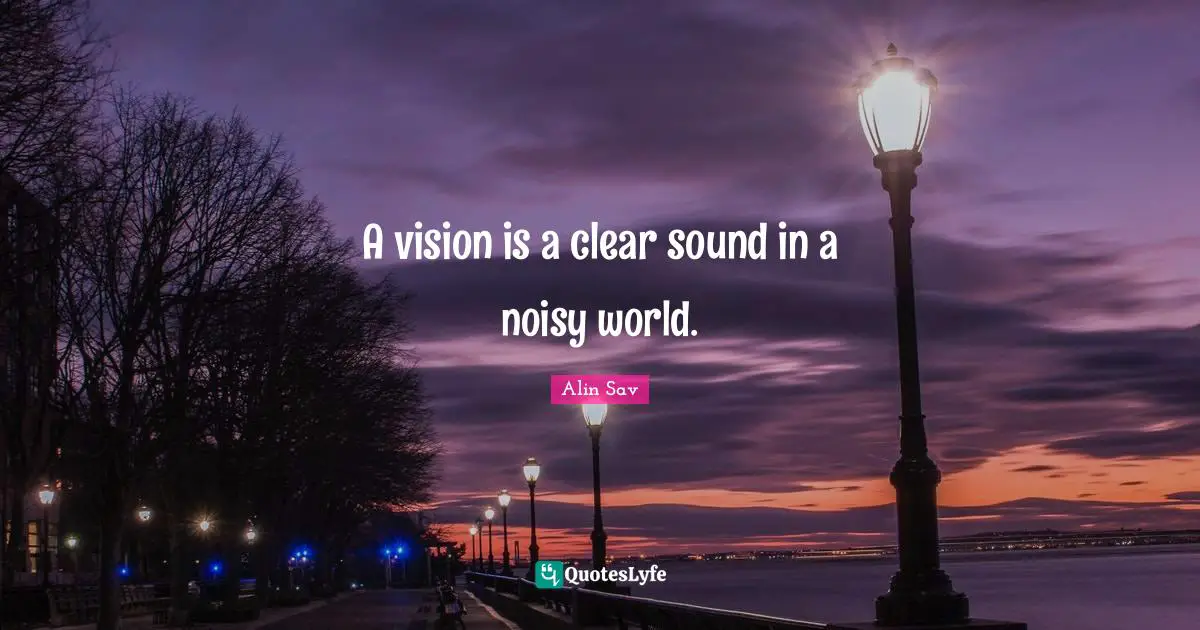 A vision is a clear sound in a noisy world.