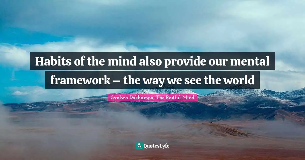 Habits of the mind also provide our mental framework – the way we see the world