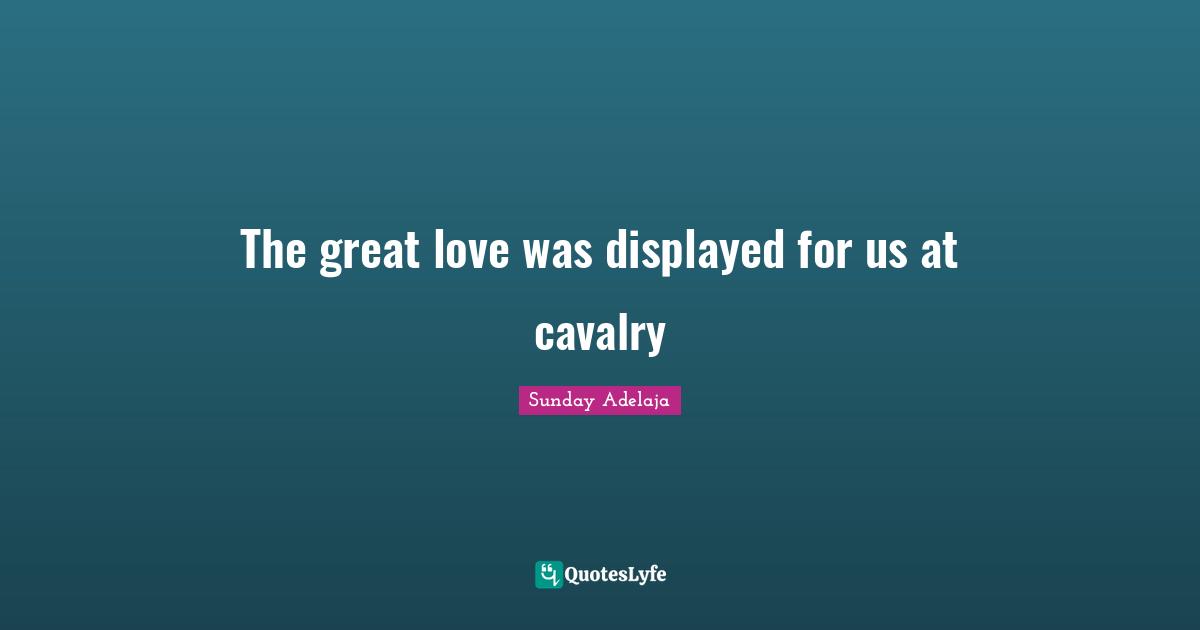 The great love was displayed for us at cavalry