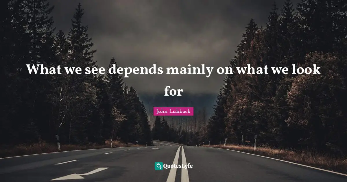 What we see depends mainly on what we look for