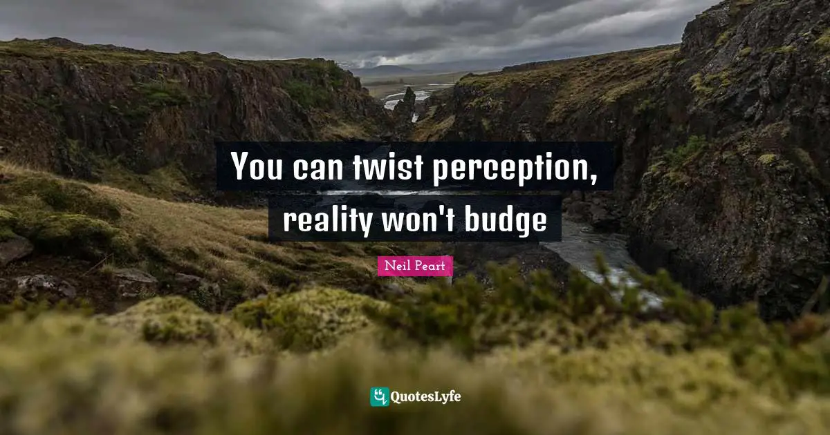 You can twist perception, reality won't budge