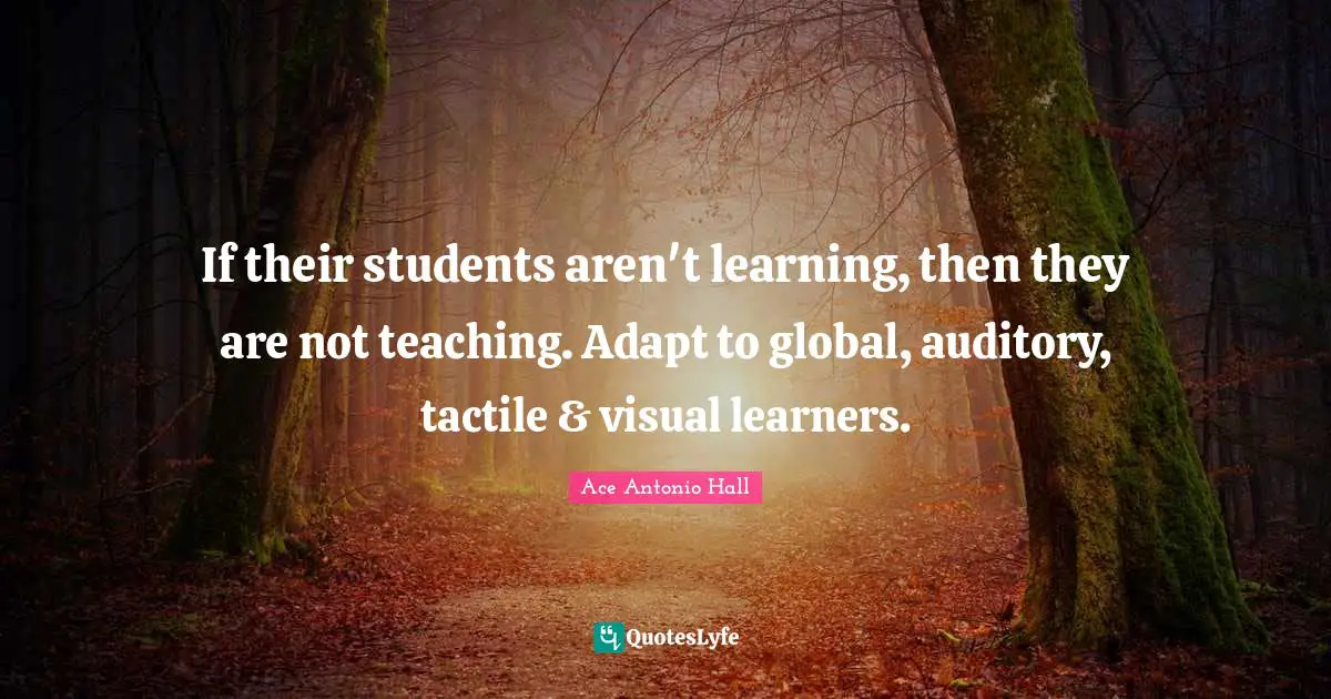 If their students aren't learning, then they are not teaching. Adapt to global, auditory, tactile & visual learners.