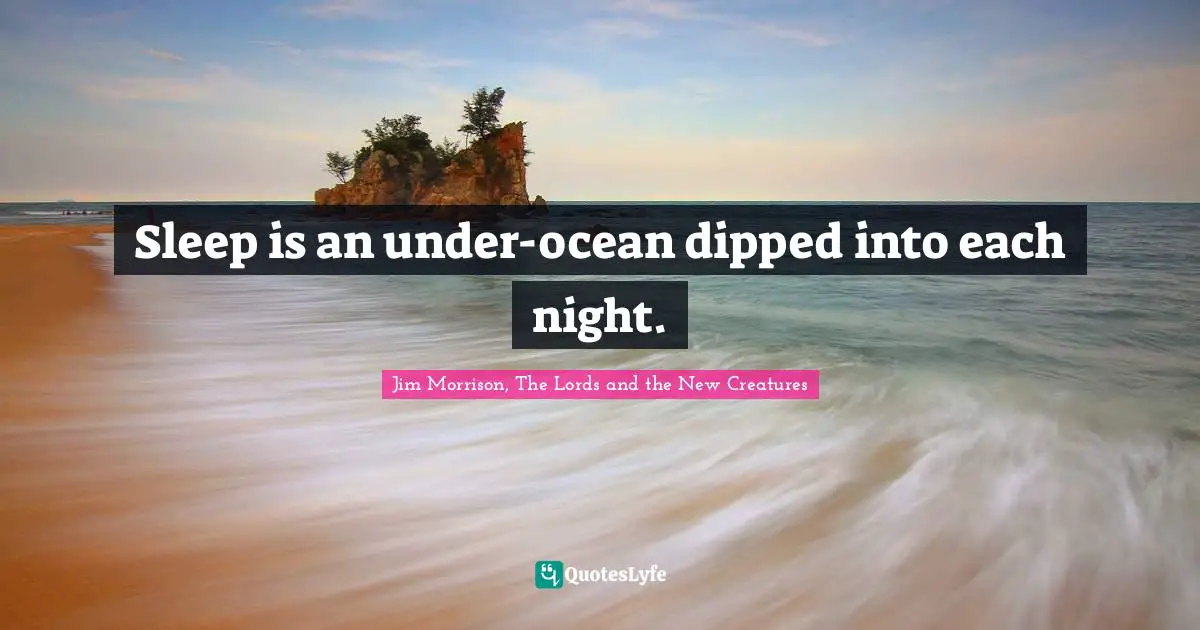 Sleep is an under-ocean dipped into each night.