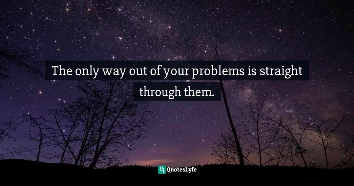 Bryant McGill, Simple Reminders: Inspiration for Living Your Best Life Quotes: The only way out of your problems is straight through them.