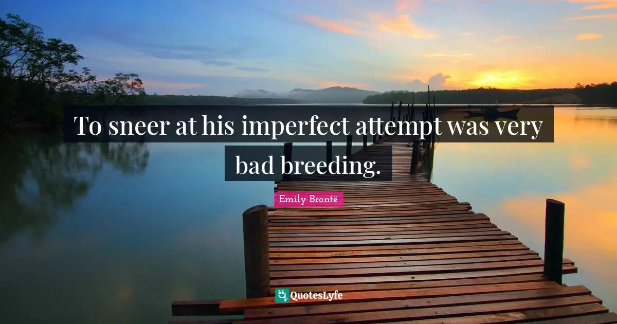 Snobbery Quotes: "To sneer at his imperfect attempt was very bad breeding."