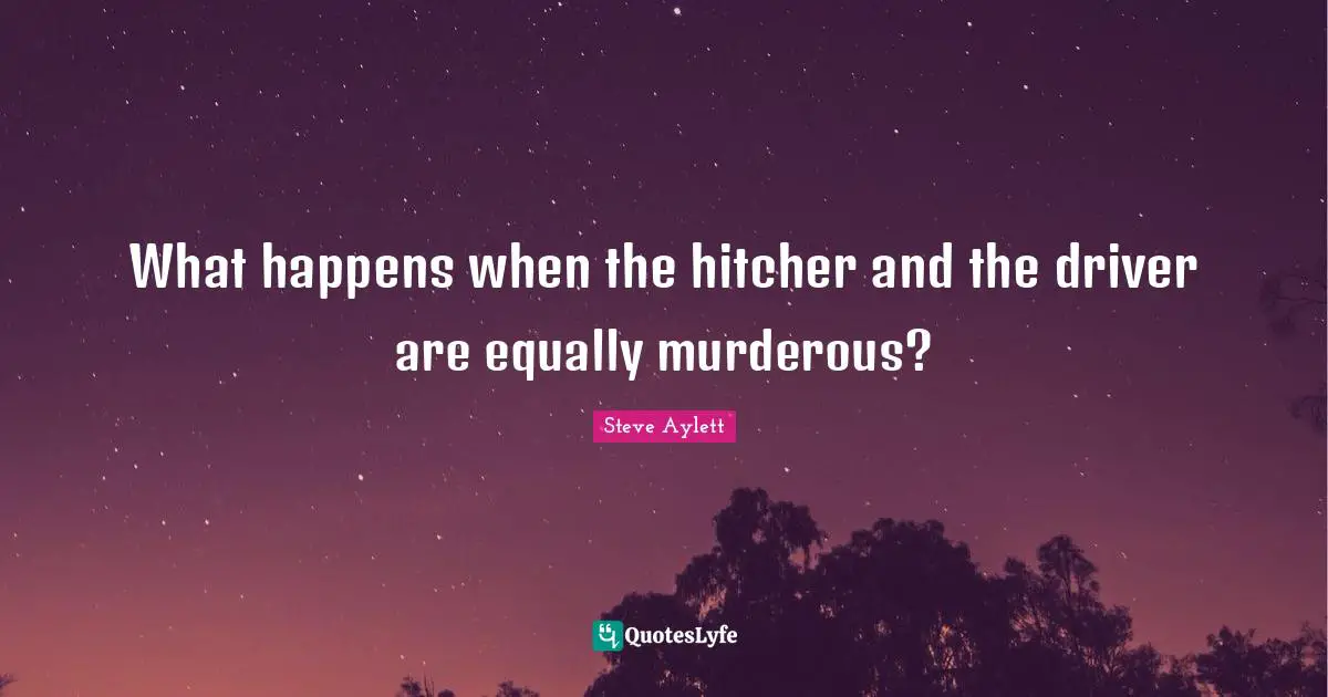 What happens when the hitcher and the driver are equally murderous?