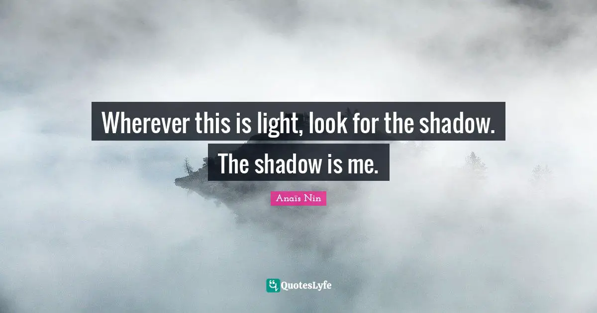Shadows Quotes: "Wherever this is light, look for the shadow. The shadow is me."