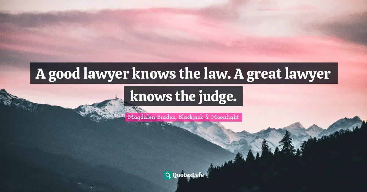 A good lawyer knows the law. A great lawyer knows the judge.