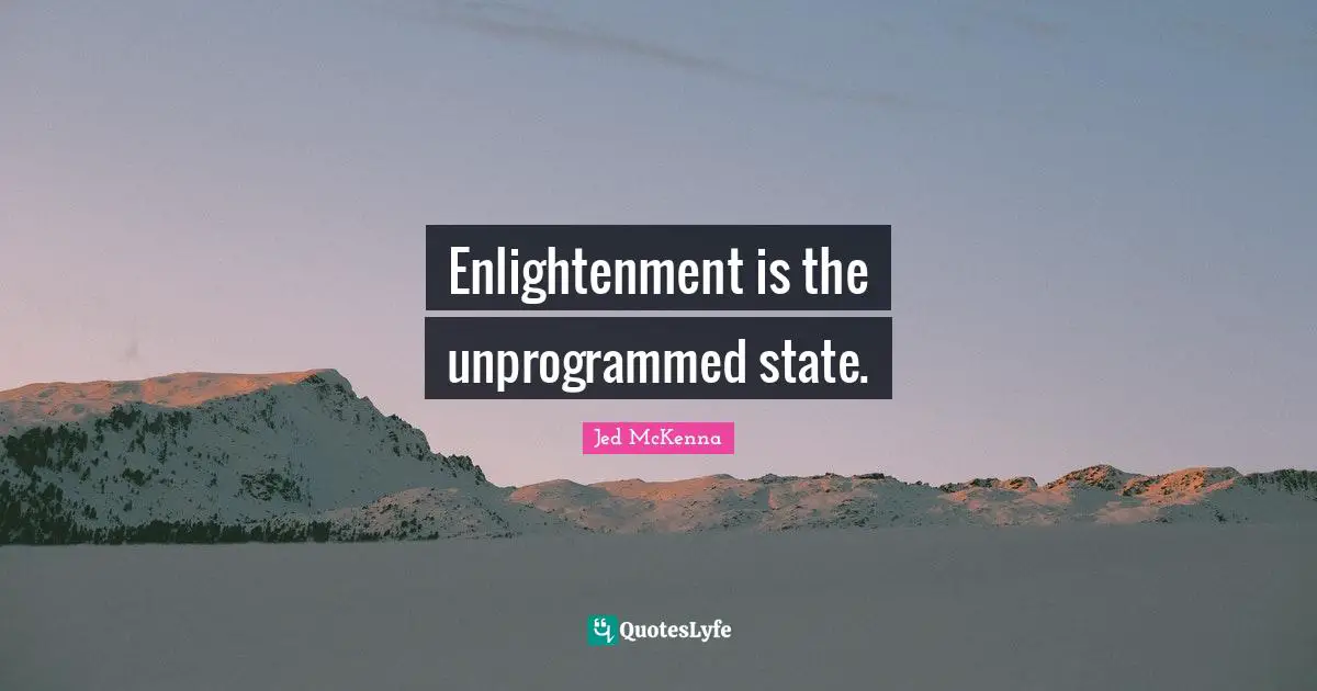 Enlightenment is the unprogrammed state.