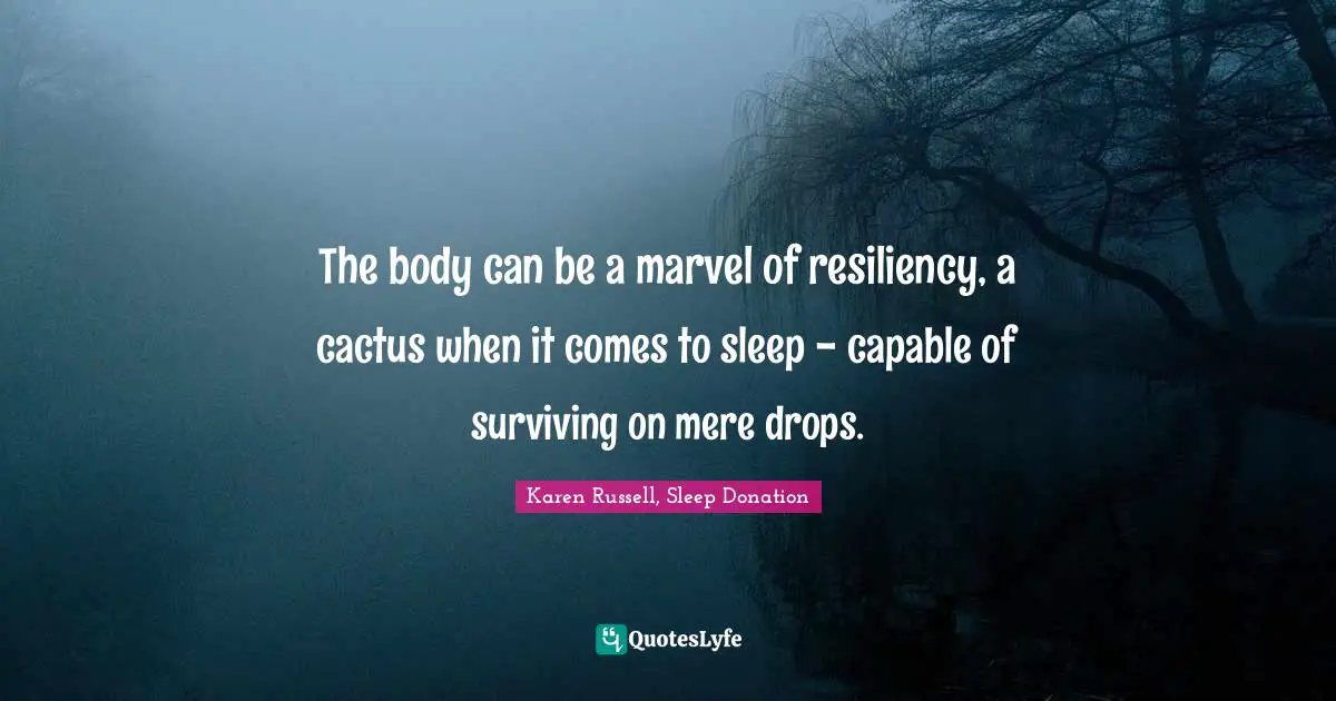 The body can be a marvel of resiliency, a cactus when it comes to sleep - capable of surviving on mere drops.