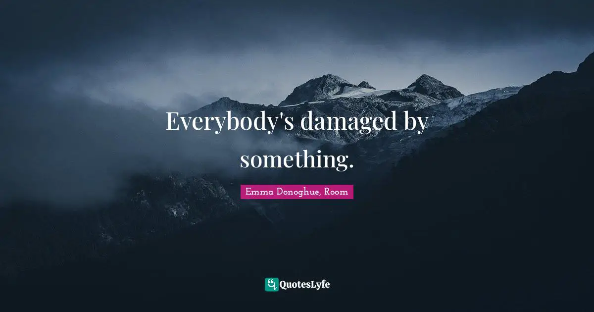 Everybody's damaged by something.