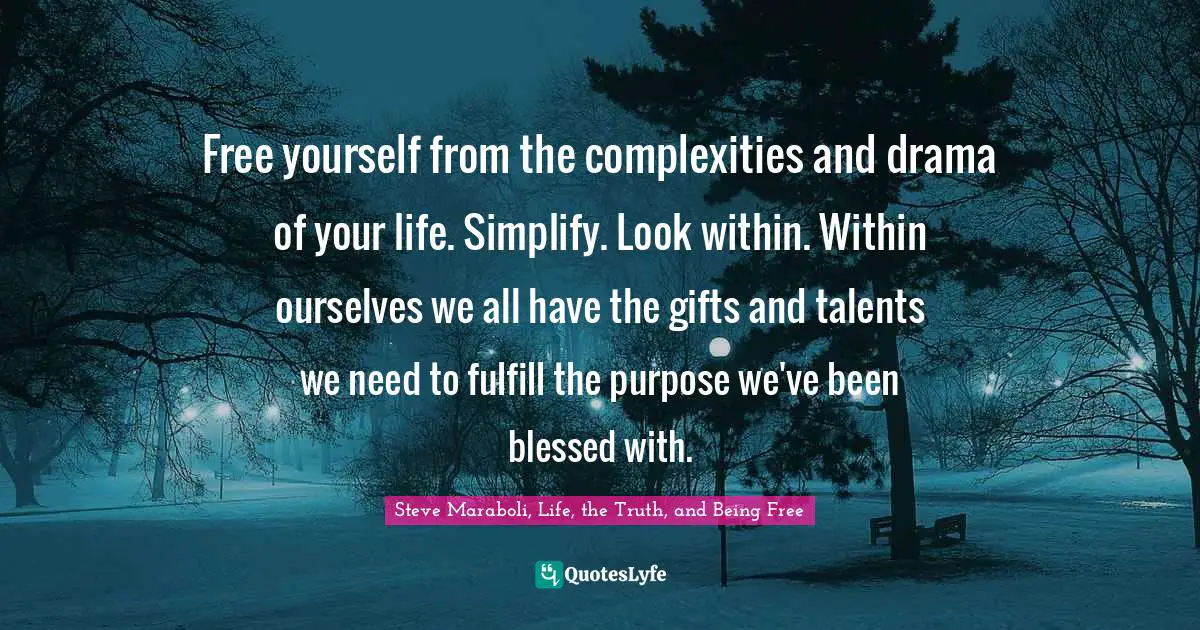 Free yourself from the complexities and drama of your life. Simplify ...