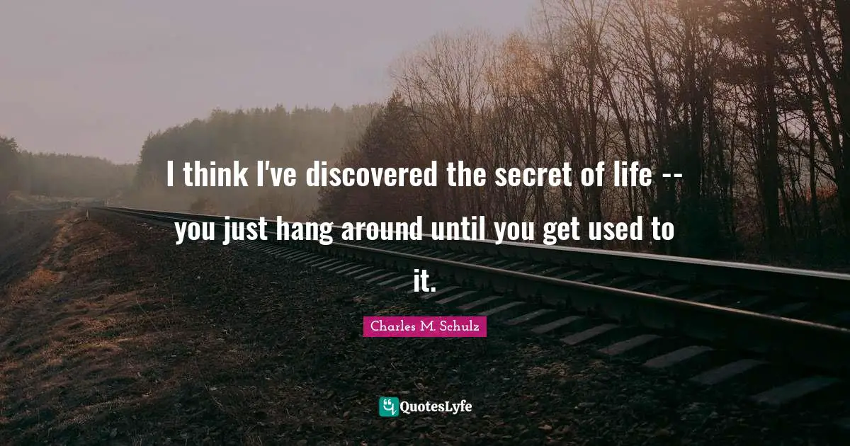 I think I've discovered the secret of life -- you just hang around until you get used to it.