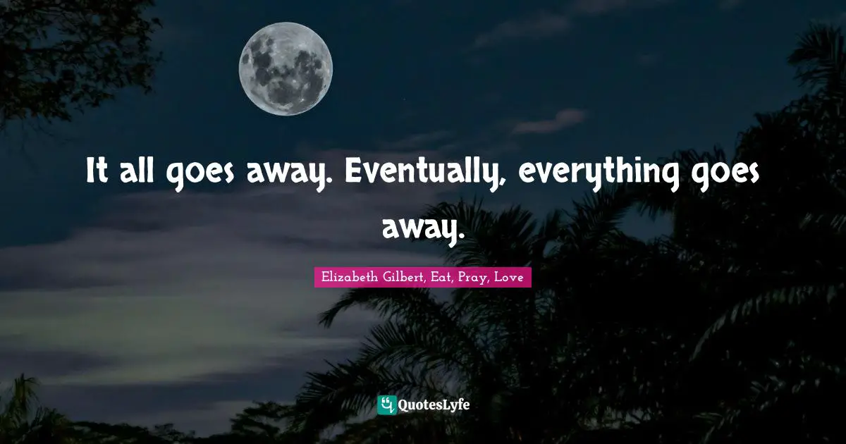 Impermanence Quotes: "It all goes away. Eventually, everything goes away."