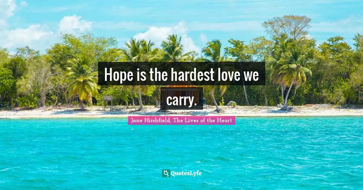Hope is the hardest love we carry.