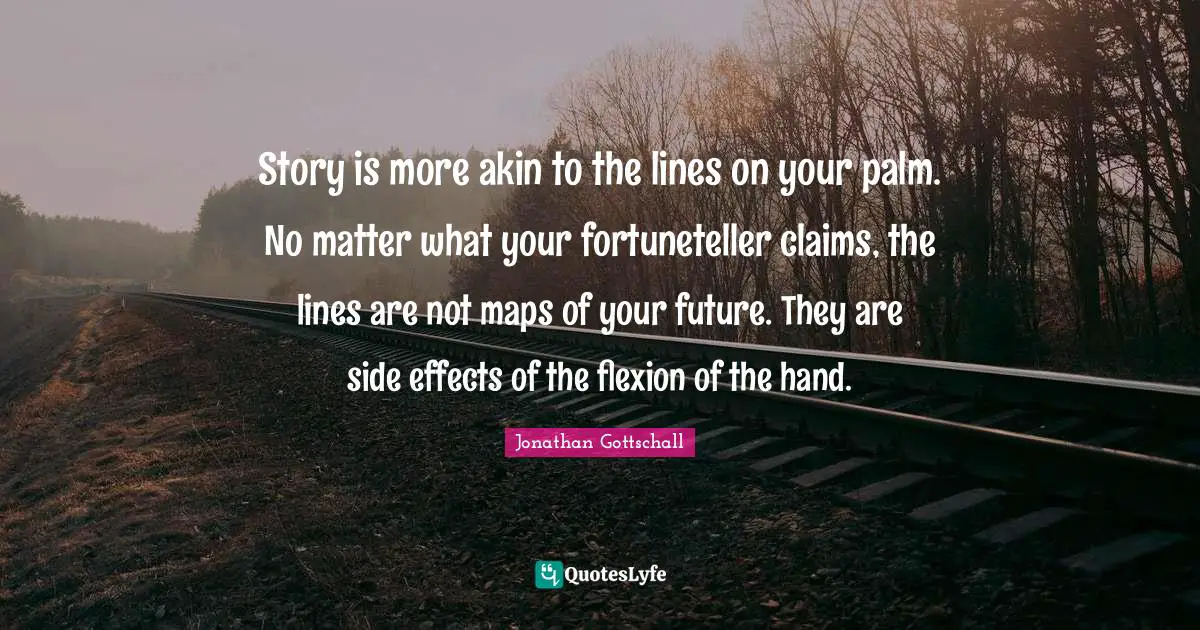 Story is more akin to the lines on your palm. No matter what your fortuneteller claims, the lines are not maps of your future. They are side effects of the flexion of the hand.