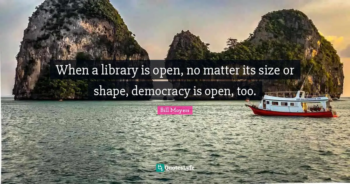 When a library is open, no matter its size or shape, democracy is open, too.