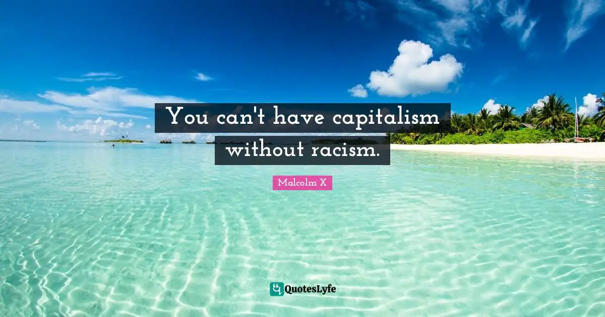 Racism Quotes: "You can't have capitalism without racism."