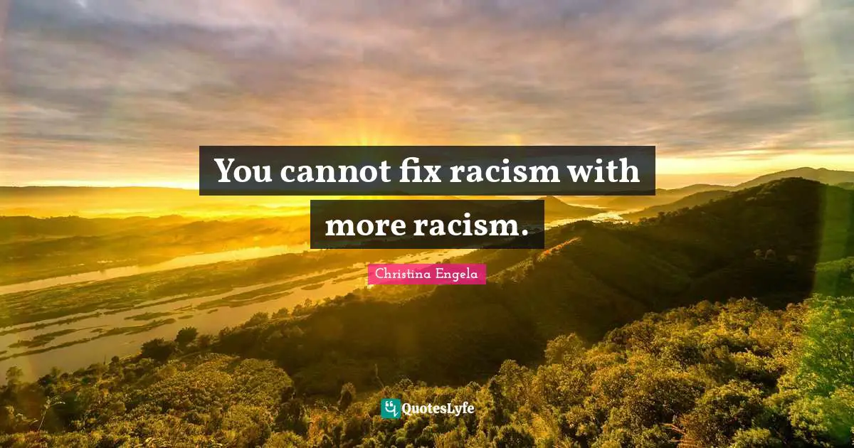 You cannot fix racism with more racism.