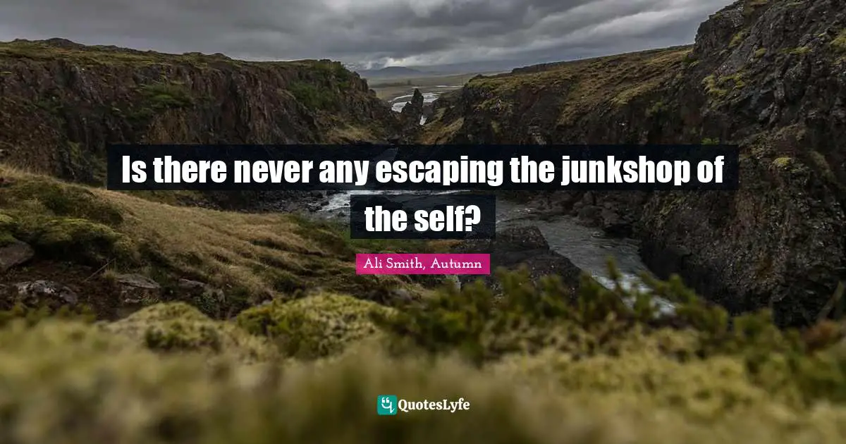 Ali Smith Quotes: "Is there never any escaping the junkshop of the self?"