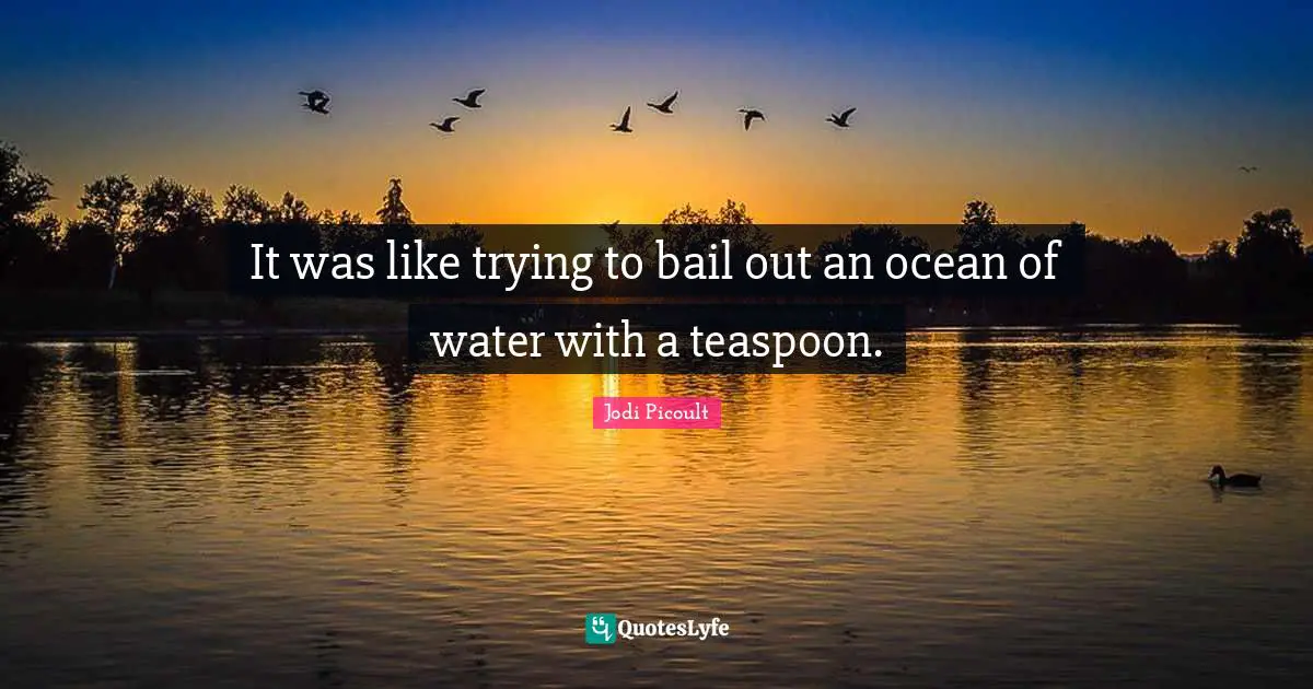 It was like trying to bail out an ocean of water with a teaspoon.