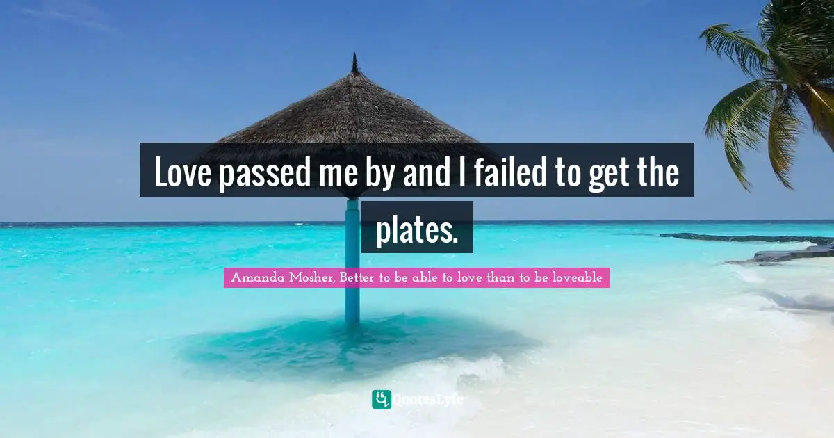 Love passed me by and I failed to get the plates.