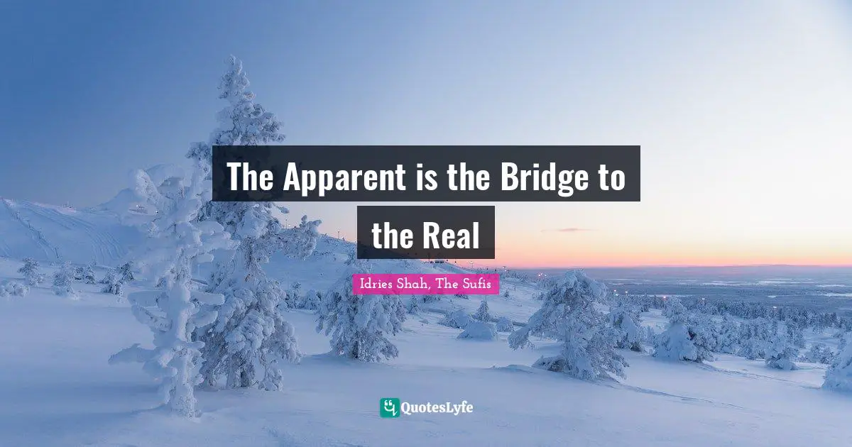 The Apparent is the Bridge to the Real
