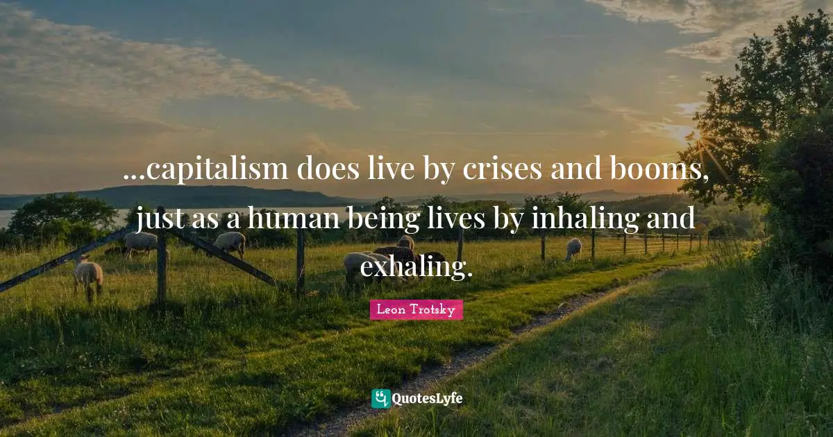 ...capitalism does live by crises and booms, just as a human being lives by inhaling and exhaling.