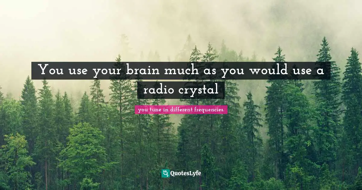 Chris Prentiss Quotes: "You use your brain much as you would use a radio crystal"