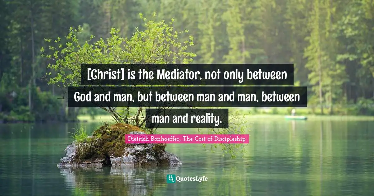 [Christ] is the Mediator, not only between God and man, but between man and man, between man and reality.