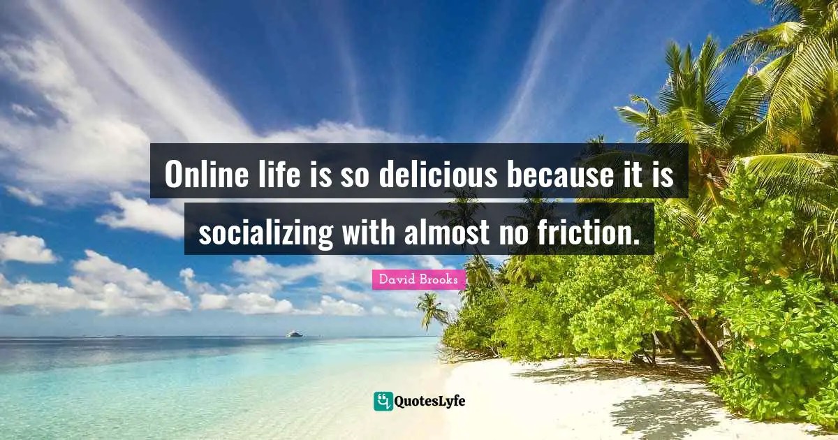 Online life is so delicious because it is socializing with almost no friction.