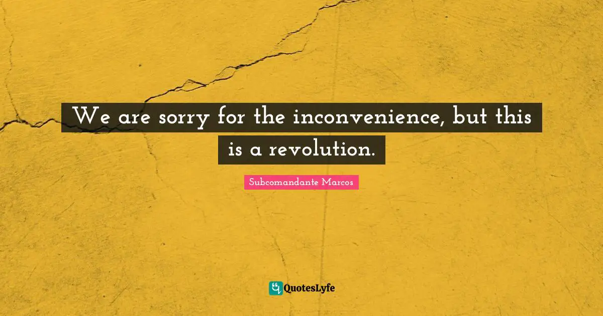 We are sorry for the inconvenience, but this is a revolution.