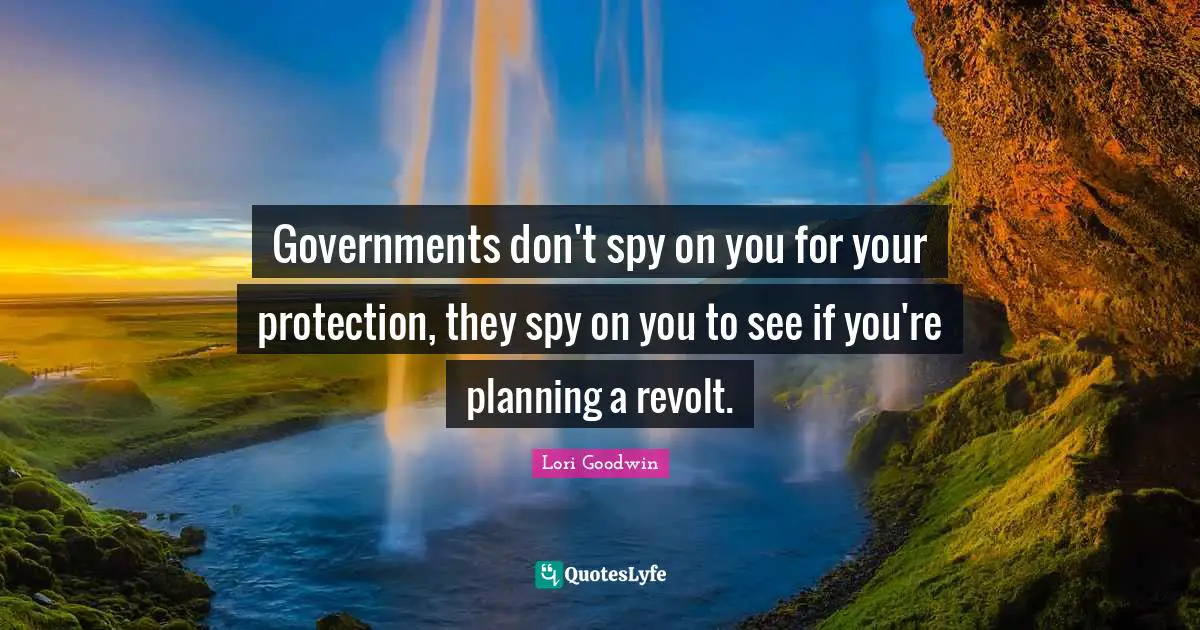 Governments don't spy on you for your protection, they spy on you to see if you're planning a revolt.