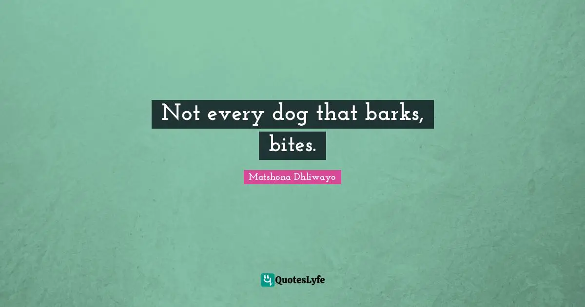 Not every dog that barks, bites.