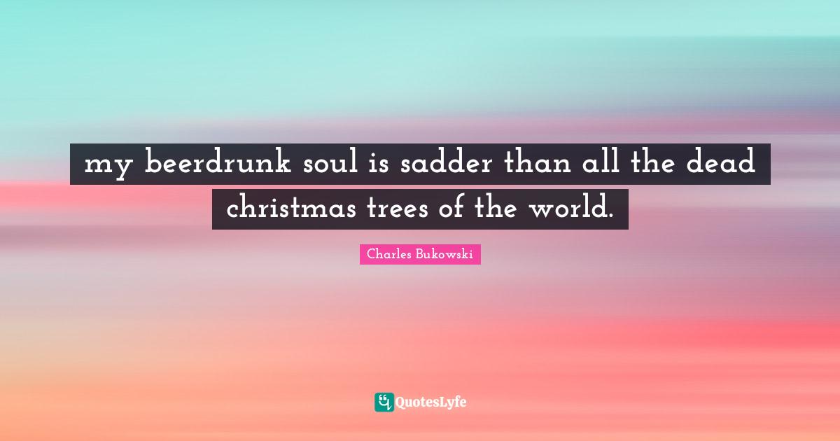 my beerdrunk soul is sadder than all the dead christmas trees of the world.